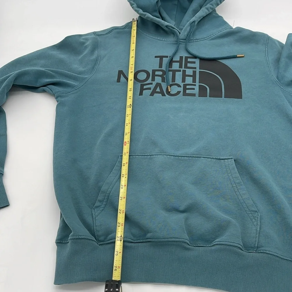 The North Face Hoodie Men's Medium Blue Teal  Half Dome Logo Sweatshirt